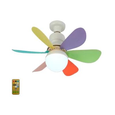 DAM Ventilador De Techo Fs-hx-r520 De 52 Cm. Adaptador E27, 3 Velocidades Y Luz Led Regulable De 16 W. Incluye Mando A Distancia. 52x52x18,5 Cm. Color: Arcoiris DAM Ventilador De Techo Fs-hx-r520 De 52 Cm. Adaptador E27, 3 Velocidades Y Luz Led Regulable De 16 W. Incluye Mando A Distancia. 52x52x18,5 Cm. Color: Arcoiris