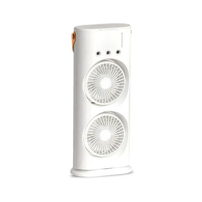 Dam Ventilador De Sobremesa F18. Con Luz Rgb De Doble Cabezal, Función De Nebilización, 3 Velocidades, Oscilación De 90° , Batería Recargable Y Asa De Transporte. 16x8,9x37,3 Cm. Color: Blanco Dam Ventilador De Sobremesa F18. Con Luz Rgb De Doble Cabezal, Función De Nebilización, 3 Velocidades, Oscilación De 90° , Batería Recargable Y Asa De Transporte. 16x8,9x37,3 Cm. Color: Blanco