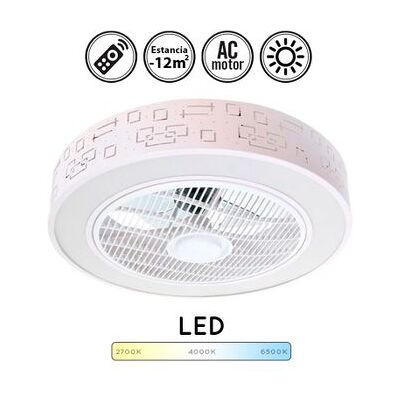 Iluminashop - Ventilador de Techo LED Sticks 36W Blanco con Mando Iluminashop - Ventilador de Techo LED Sticks 36W Blanco con Mando