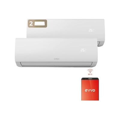 Aire Acondicionado Multi Split 2x1 Evvo Clima, 9000 12000 Btu, Wifi, Inverter, Bomba Calor, A++ Aire Acondicionado Multi Split 2x1 Evvo Clima, 9000 12000 Btu, Wifi, Inverter, Bomba Calor, A++