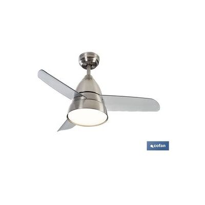COFAN Ventilador De Techo De 3 Aspas Con Acabado En Acero Y Con Luz Led Motor Dc (bajo Consumo) Y Potencia De 55 W COFAN Ventilador De Techo De 3 Aspas Con Acabado En Acero Y Con Luz Led Motor Dc (bajo Consumo) Y Potencia De 55 W
