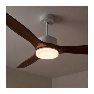 Forlight - Ventilador Stem Evo Ø1320mm Acero, Cristal Blanco Palas Madera Oscura, Arenado Forlight - Ventilador Stem Evo Ø1320mm Acero, Cristal Blanco Palas Madera Oscura, Arenado