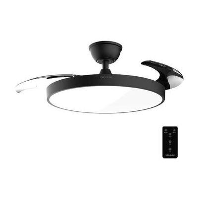 Ventilador De Techo Con Luz Con Aspas Retráctiles Energysilence Aero 300 Air Invisible Black. 30w, Motor Dc Cecotec Ventilador De Techo Con Luz Con Aspas Retráctiles Energysilence Aero 300 Air Invisible Black. 30w, Motor Dc Cecotec