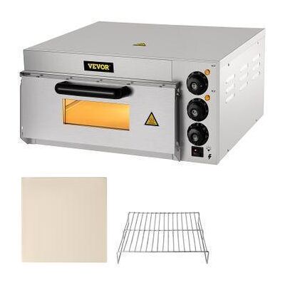 VEVOR Horno De Pizza Eléctrico Acero Inoxidable, 1 Capas. Hogar, Bar, Restaurante, Comercio VEVOR Horno De Pizza Eléctrico Acero Inoxidable, 1 Capas. Hogar, Bar, Restaurante, Comercio