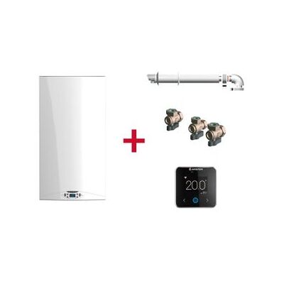 Caldera De Condensación, Ariston, Hs Premium 30 + Termostato Cube S Net + Kit De Tres Grifos + Kit Salida De Humos, Clase Energetica A Caldera De Condensación, Ariston, Hs Premium 30 + Termostato Cube S Net + Kit De Tres Grifos + Kit Salida De Humos, Clase Energetica A