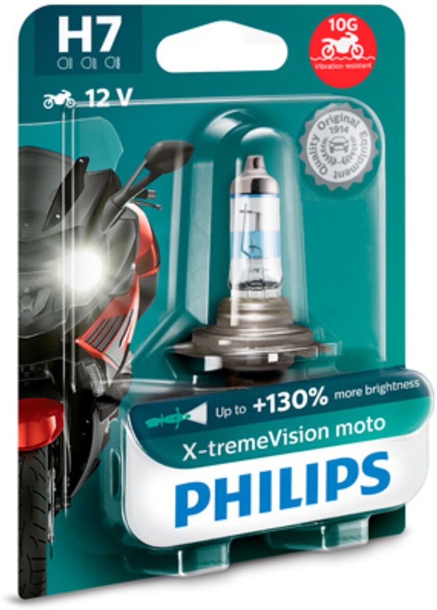 Lámpara incandescente halógena PHILIPS H7 X-tremeVision Moto 130% 12V, 55W