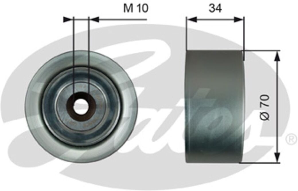 Polea tensora/guía, correa trapezoidal GATES T36742