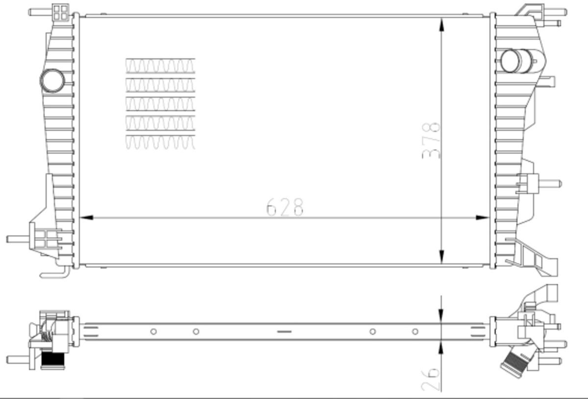 Radiador, refrigeración del motor NRF 550004