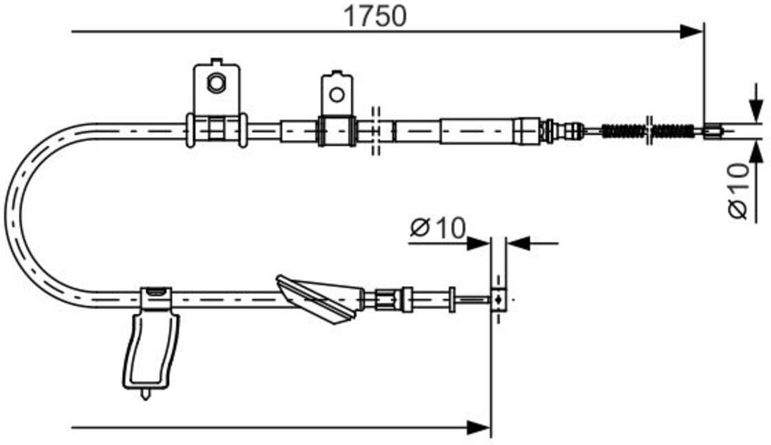 Cable, freno de estacionamiento BOSCH 1 987 482 351 Derecha