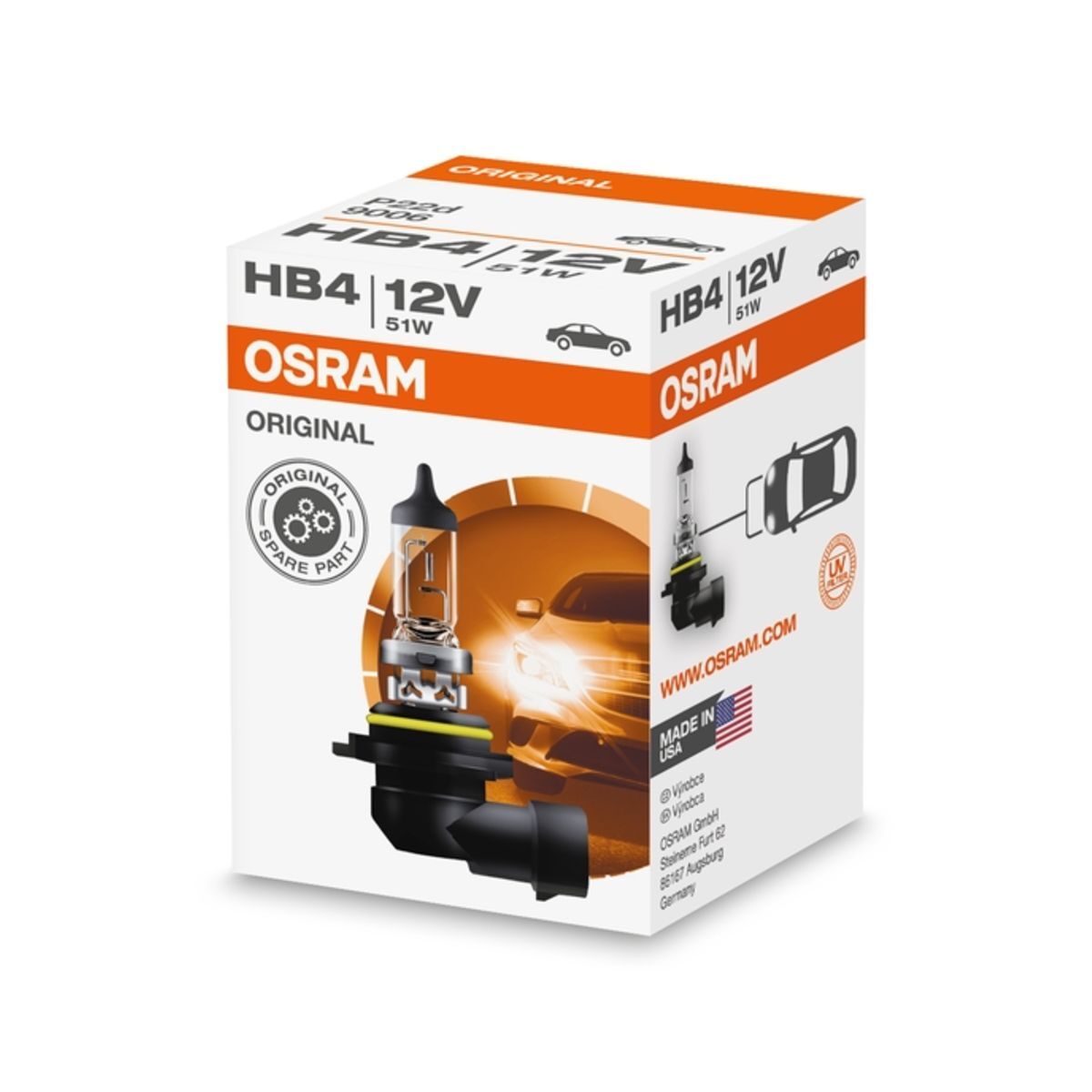 Lámpara incandescente halógena OSRAM HB4 12V, 55/51W