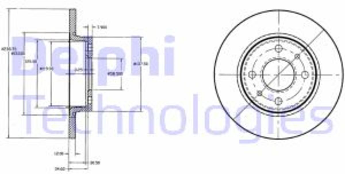 Disco de freno DELPHI BG2466 frente, completo, 2 pieza