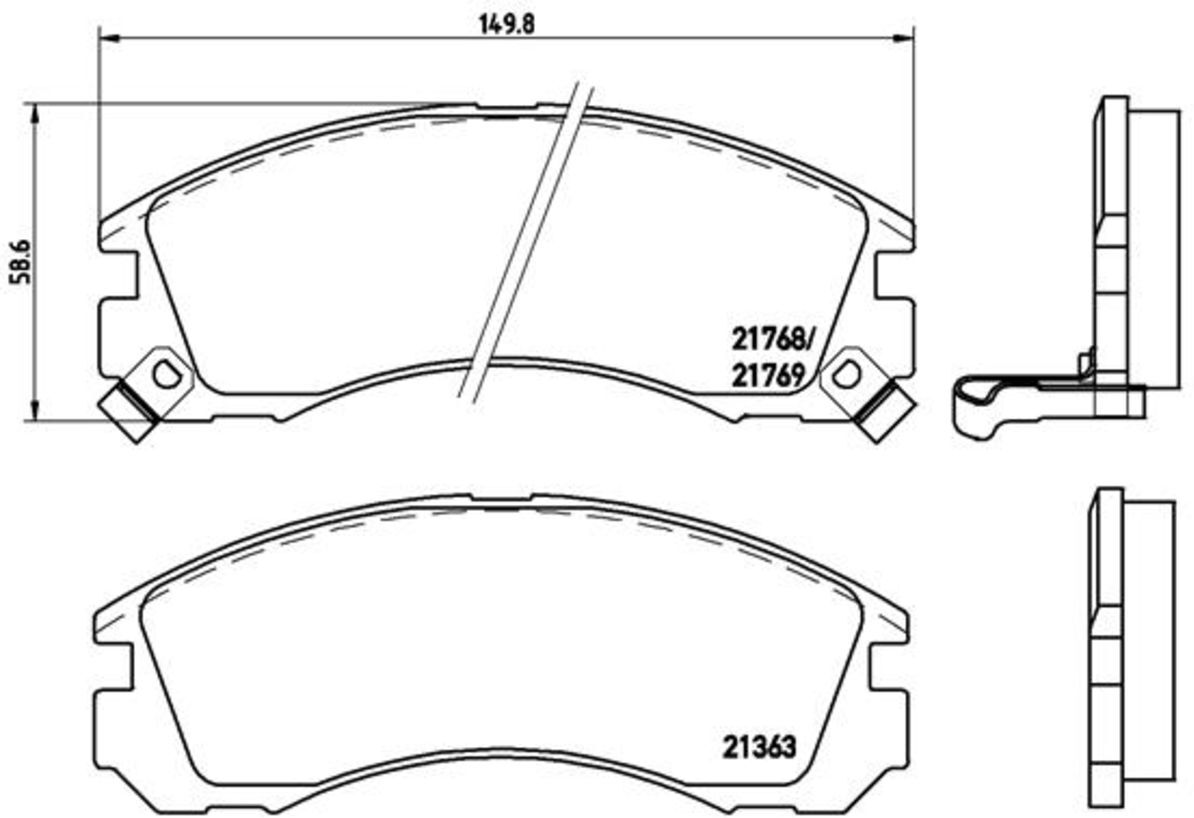 Juego de pastillas de freno, freno de disco BREMBO Xtra P 54 017X, Delantero