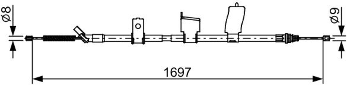 Cable de freno, freno de mano BOSCH 1 987 482 627