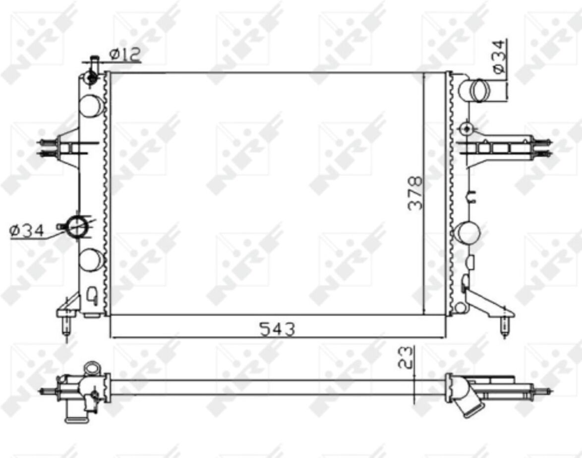 Radiador, refrigeración del motor Economy Class NRF 53628A