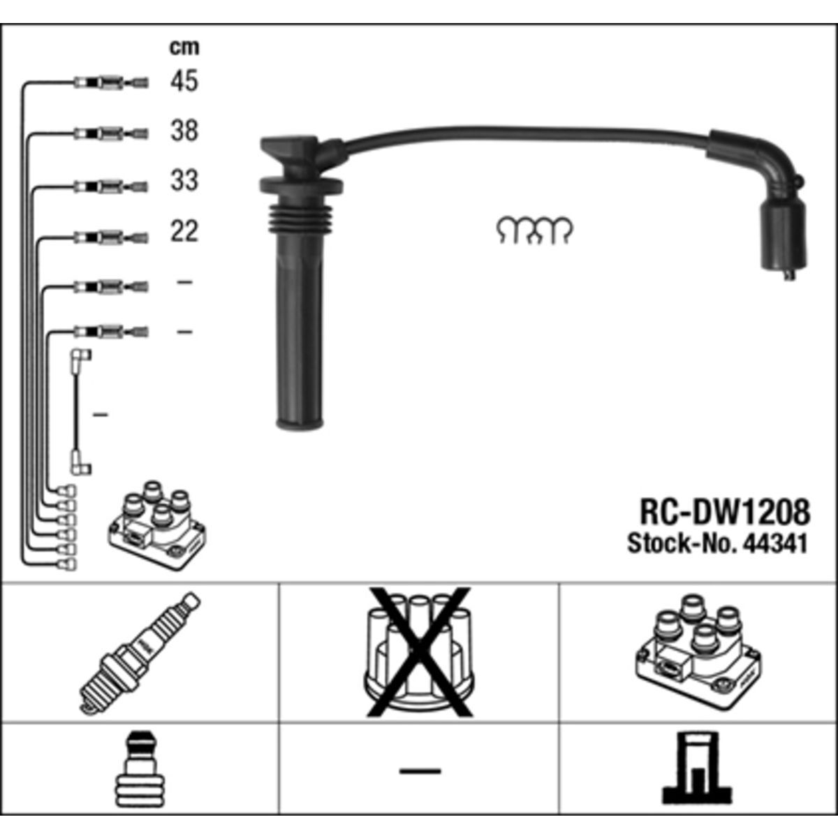 Juego de cables de encendido NGK 44341