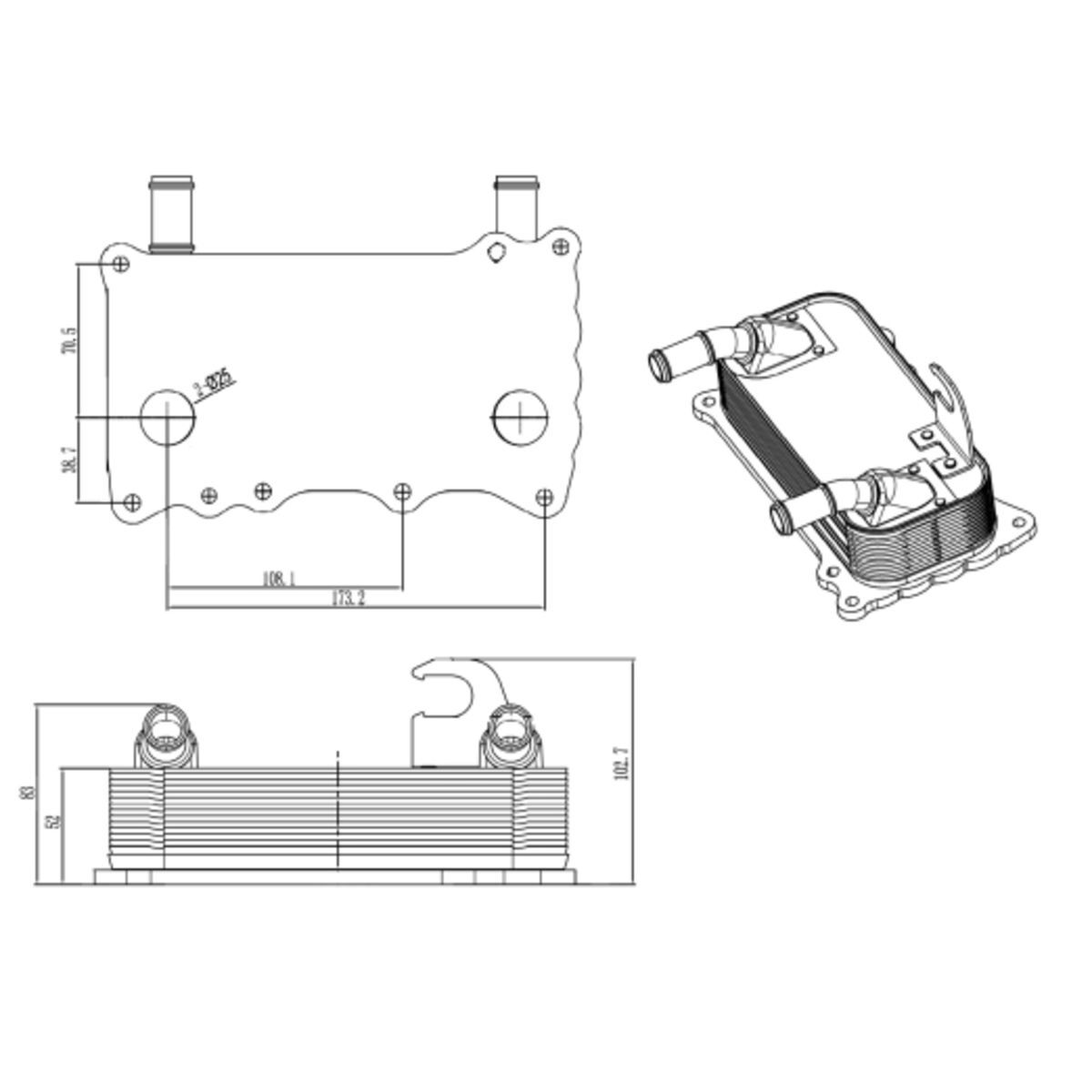 Radiador de aceite, aceite motor EASY FIT NRF 31846