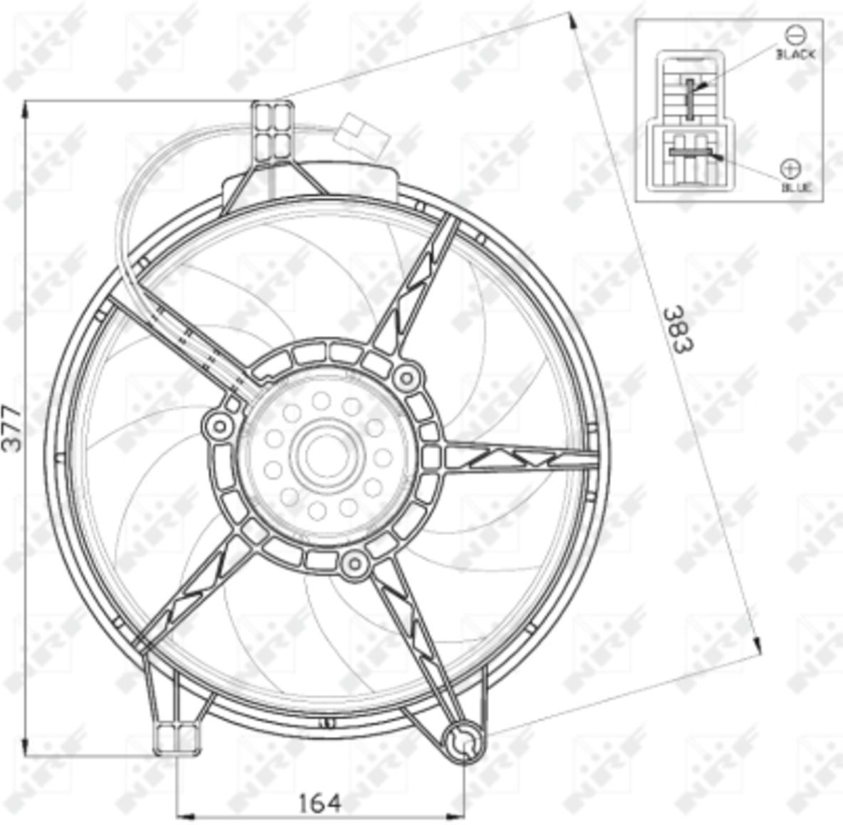 Ventilador, refrigeración del motor NRF 47445