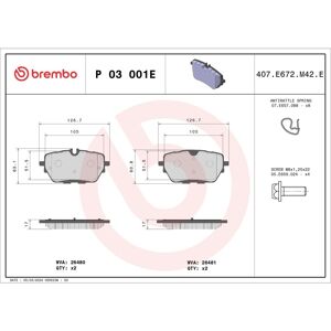 BREMBO P 03 001E - pastillas de freno BREMBO P 03 001E - pastillas de freno
