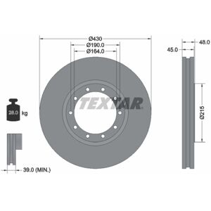 Disco de freno TEXTAR - 430mm Ventilado - Modelo 93193500 Disco de freno TEXTAR - 430mm Ventilado - Modelo 93193500