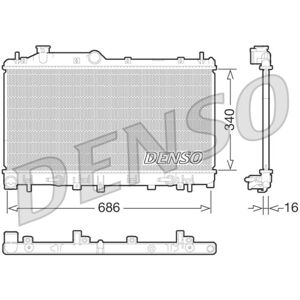 DENSO DRM36015 Radiador - Enfriamiento del motor, 340x686mm, 16mm de espesor DENSO DRM36015 Radiador - Enfriamiento del motor, 340x686mm, 16mm de espesor