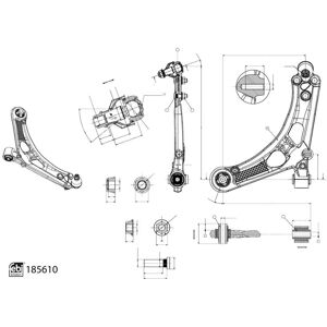 FEBI BILSTEIN 185610 Enlace de suspensión - Izquierdo delantero de aluminio FEBI BILSTEIN 185610 Enlace de suspensión - Izquierdo delantero de aluminio