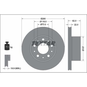 TEXTAR 92344903 Disco de freno - Ventilado - 280mm - 22mm - FIAT Ducato III TEXTAR 92344903 Disco de freno - Ventilado - 280mm - 22mm - FIAT Ducato III