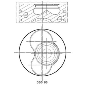Pistón MAHLE 030 86 02 - Cilindro 1-2 Pistón MAHLE 030 86 02 - Cilindro 1-2