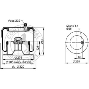 CONTITECH SK 175-604 P01 Muelle de aire - Componente de suspensión neumática CONTITECH SK 175-604 P01 Muelle de aire - Componente de suspensión neumática