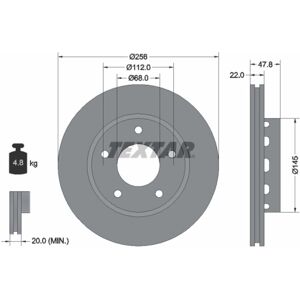 TEXTAR A4 B5 Avant/Berline Disco ventilado - Freno de disco TEXTAR A4 B5 Avant/Berline Disco ventilado - Freno de disco