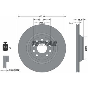 Disco de freno ventilado TEXTAR 92140703 - Trasero Disco de freno ventilado TEXTAR 92140703 - Trasero