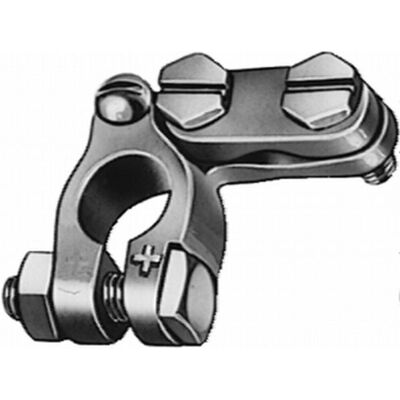 Abrazadera de terminal de batería Hella - Forma E, Para cables de 120mm², Montaje izquierdo Abrazadera de terminal de batería Hella - Forma E, Para cables de 120mm², Montaje izquierdo