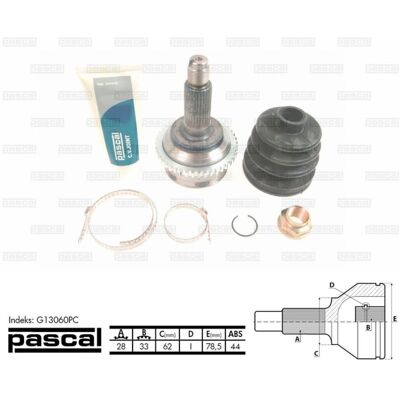 Conjunto de juntas PASCAL G13060PC - Lado de transmisión Conjunto de juntas PASCAL G13060PC - Lado de transmisión