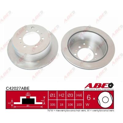 Disco de freno ABE C42027ABE trasero ventilado - Disco Brake Disco de freno ABE C42027ABE trasero ventilado - Disco Brake