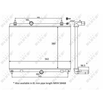 Radiador de aluminio NRF 58399 - Peugeot 508, C5 Radiador de aluminio NRF 58399 - Peugeot 508, C5