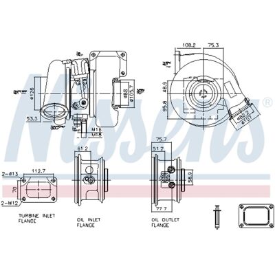 NISSENS 93727 Turboalimentador - Turbo de gases de escape refrigerado por agua - IVECO NISSENS 93727 Turboalimentador - Turbo de gases de escape refrigerado por agua - IVECO