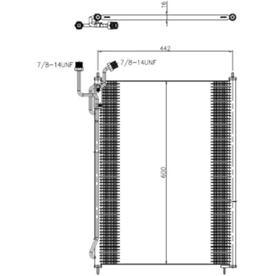 Condensador NRF 350503 - Aluminio - 442mm Ancho - 600mm Largo - 16mm Profundidad - Para Mercedes-Benz ATEGO Condensador NRF 350503 - Aluminio - 442mm Ancho - 600mm Largo - 16mm Profundidad - Para Mercedes-Benz ATEGO