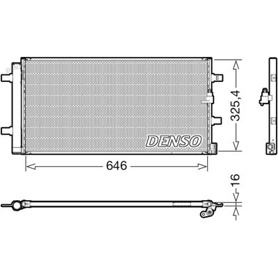 Condensador de aire acondicionado DENSO - 646x325.4x16 - R134a - Con secador Condensador de aire acondicionado DENSO - 646x325.4x16 - R134a - Con secador