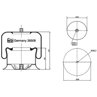 FEBI BILSTEIN 38508 Muelle de aire - Sistema de suspensión FEBI BILSTEIN 38508 Muelle de aire - Sistema de suspensión