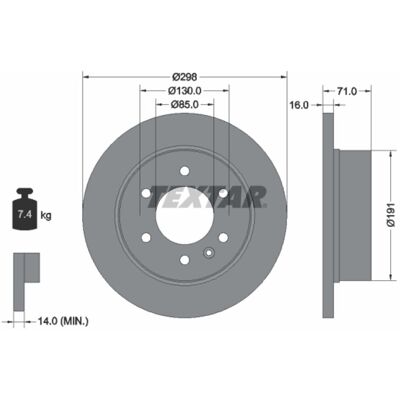 TEXTAR 93143300 Disco de freno - Completo, para furgonetas Mercedes-Benz y VW TEXTAR 93143300 Disco de freno - Completo, para furgonetas Mercedes-Benz y VW