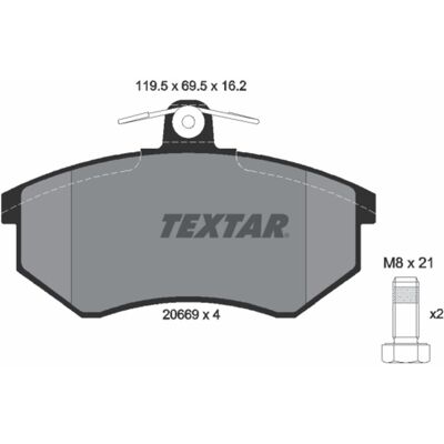 Textar 2066904 - Juego de pastillas de freno para Audi 80, 90, Coupe Textar 2066904 - Juego de pastillas de freno para Audi 80, 90, Coupe
