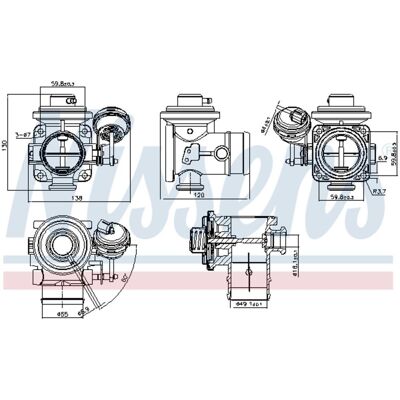 Nissens 98304 Válvula EGR para VW LT Nissens 98304 Válvula EGR para VW LT