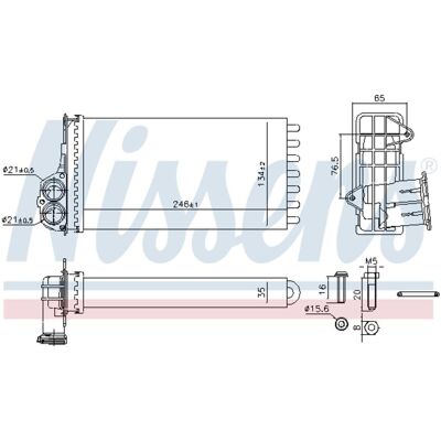 NISSENS 707268 Radiador de calefacción de aluminio - Para Peugeot y Citroën NISSENS 707268 Radiador de calefacción de aluminio - Para Peugeot y Citroën