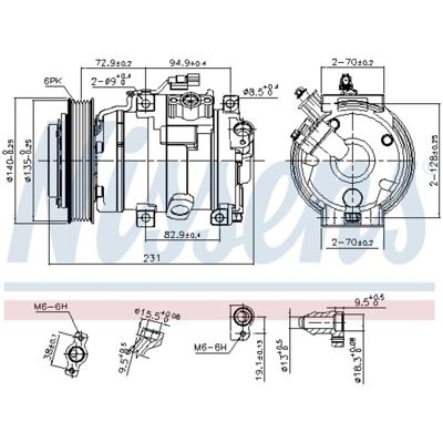 Nissens 10SR17C Compresor de aire acondicionado - Parte de coche Nissens 10SR17C Compresor de aire acondicionado - Parte de coche