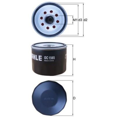 Filtro de Aceite MAHLE OC 1565 - Tipo roscado, 75mm Diámetro, Compatible con Ford Filtro de Aceite MAHLE OC 1565 - Tipo roscado, 75mm Diámetro, Compatible con Ford