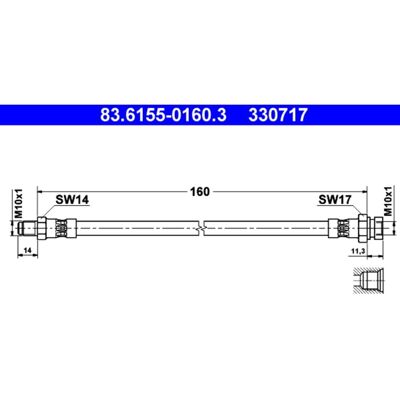 Manguera de freno Ate - 160mm M10x1 para Saab 900 Manguera de freno Ate - 160mm M10x1 para Saab 900