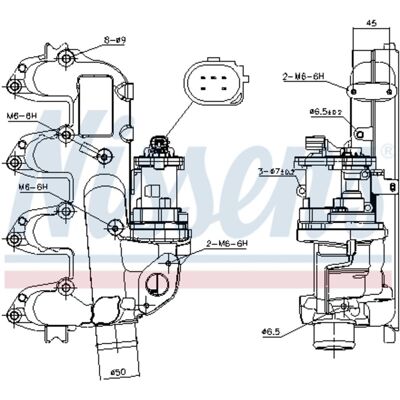 NISSENS 98234 Válvula EGR eléctrica NISSENS 98234 Válvula EGR eléctrica