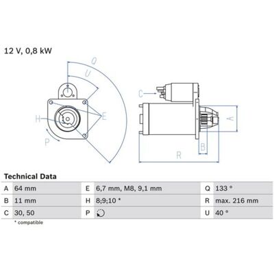 Motor de arranque BOSCH 0 986 021 590 Motor de arranque BOSCH 0 986 021 590