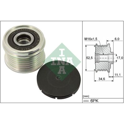INA 535 0315 10 Polea de alternador - Compatible con Nissan, Renault, Dacia INA 535 0315 10 Polea de alternador - Compatible con Nissan, Renault, Dacia