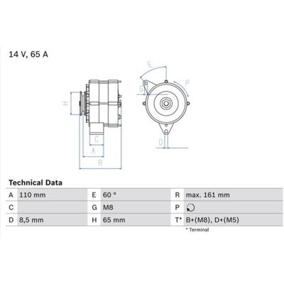Bosch 0 986 034 230 Alternador - 14V 65A para VW, Audi, Seat Bosch 0 986 034 230 Alternador - 14V 65A para VW, Audi, Seat