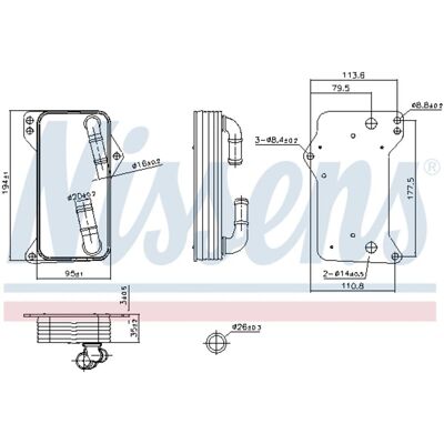Enfriador de aceite de aluminio para VW, SEAT, Skoda, Audi - 91505 Enfriador de aceite de aluminio para VW, SEAT, Skoda, Audi - 91505